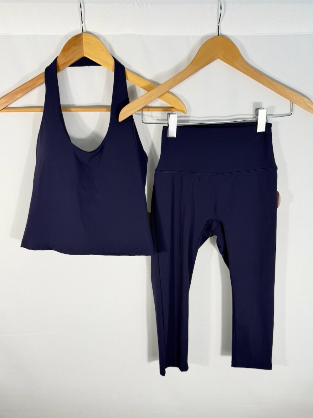 Posie Active Halter Capri Legging Set Navy Small NWT 2 Piece Pilates Workout